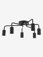 Dar Lighting Matt Black Dena 6 Light Semi Flush Ceiling Light - Image 6 of 6