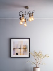Dar Lighting Antique Brass Alzbet 5 Light Semi Flush Ceiling Light - Image 1 of 5