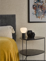 Dar Lighting Opal Glass Matt Black Zorah Touch Table Lamp - Image 1 of 5