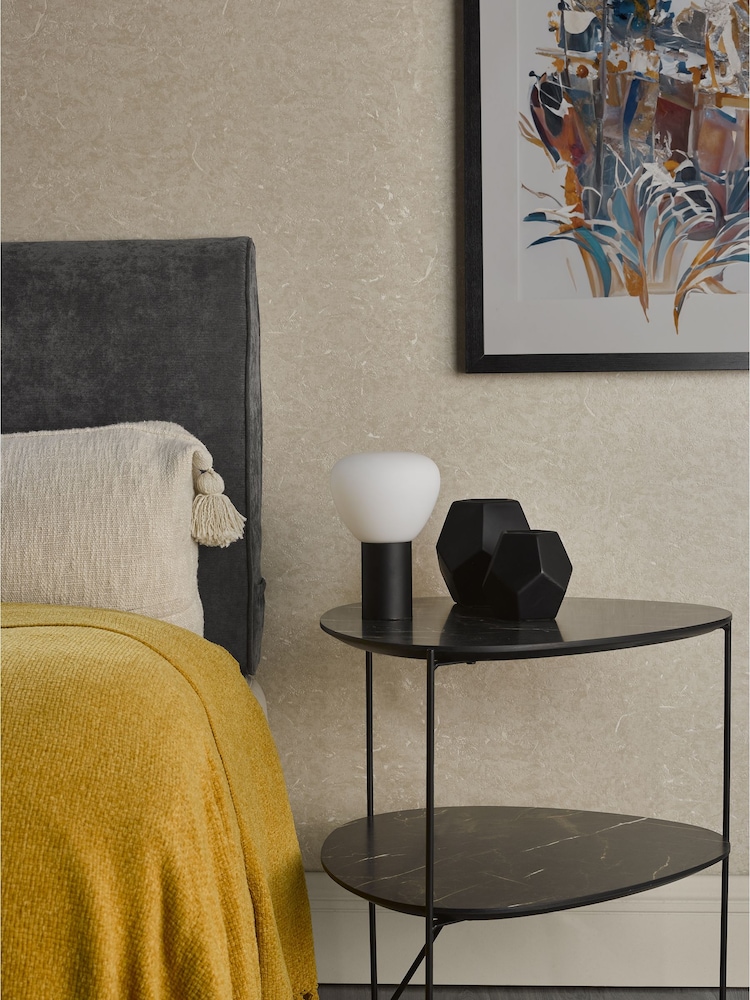 Dar Lighting Opal Glass Matt Black Zorah Touch Table Lamp - Image 2 of 5