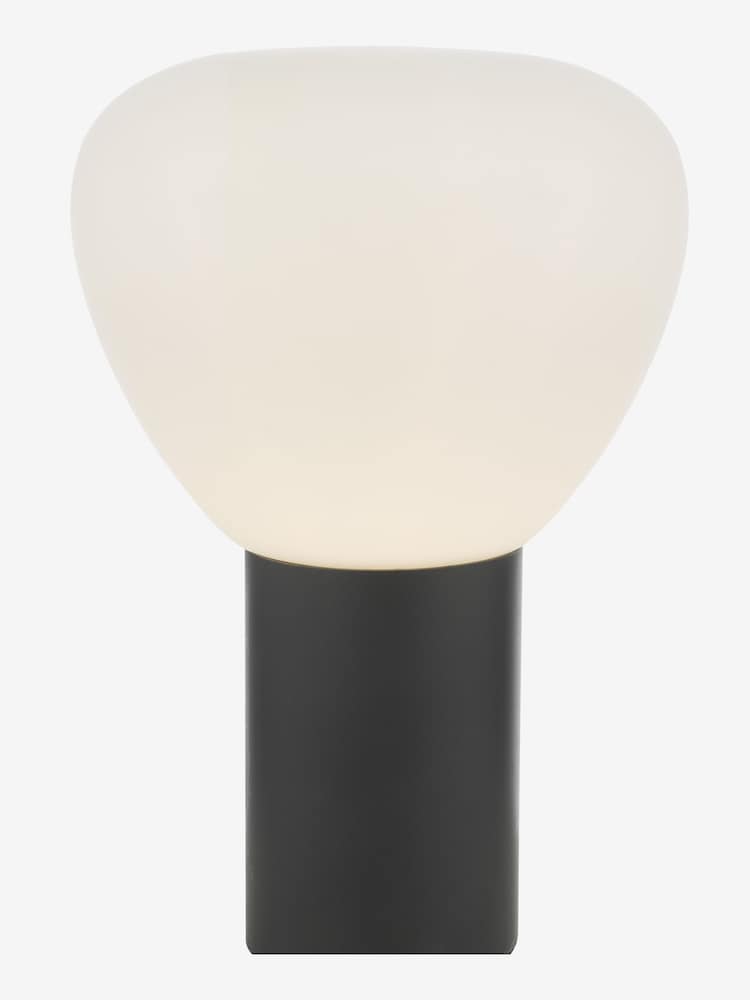 Dar Lighting Opal Glass Matt Black Zorah Touch Table Lamp - Image 5 of 5