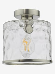 Dar Lighting Satin Chrome Glass Olsen Semi Flush Ceiling Light - Image 4 of 4