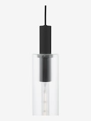 Dar Lighting Satin Black Ribbed Glass Ruben Pendant Ceiling Light - Image 7 of 7
