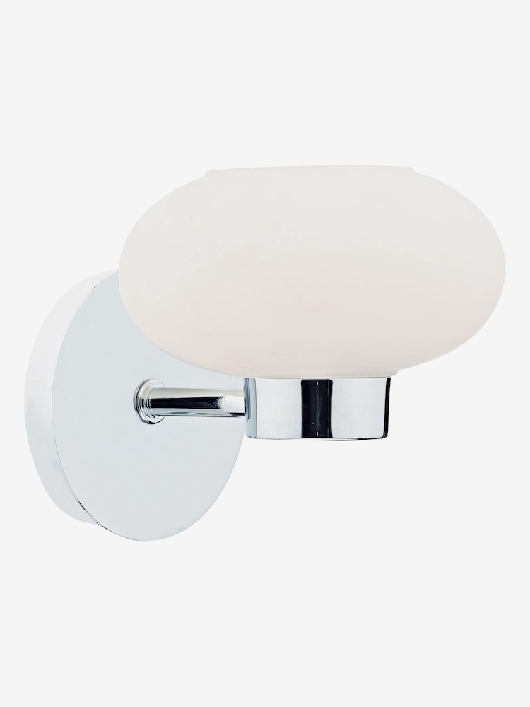 Dar Lighting Polished Chrome Opal Glass System Wall Light - Image 1 of 3