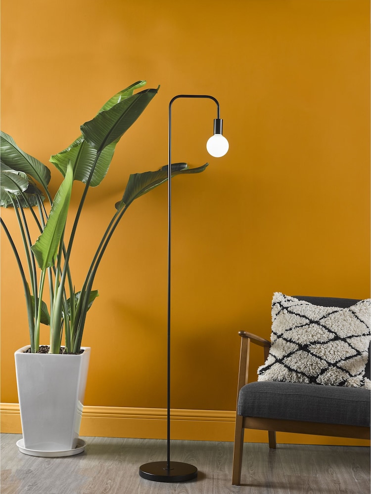 Dar Lighting Matt Black Dena Floor Lamp - Image 1 of 8