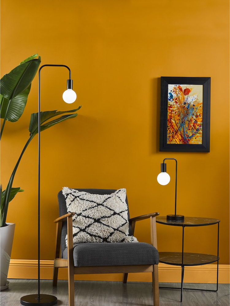 Dar Lighting Matt Black Dena Floor Lamp - Image 2 of 8