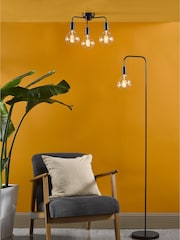 Dar Lighting Matt Black Dena Floor Lamp - Image 3 of 8