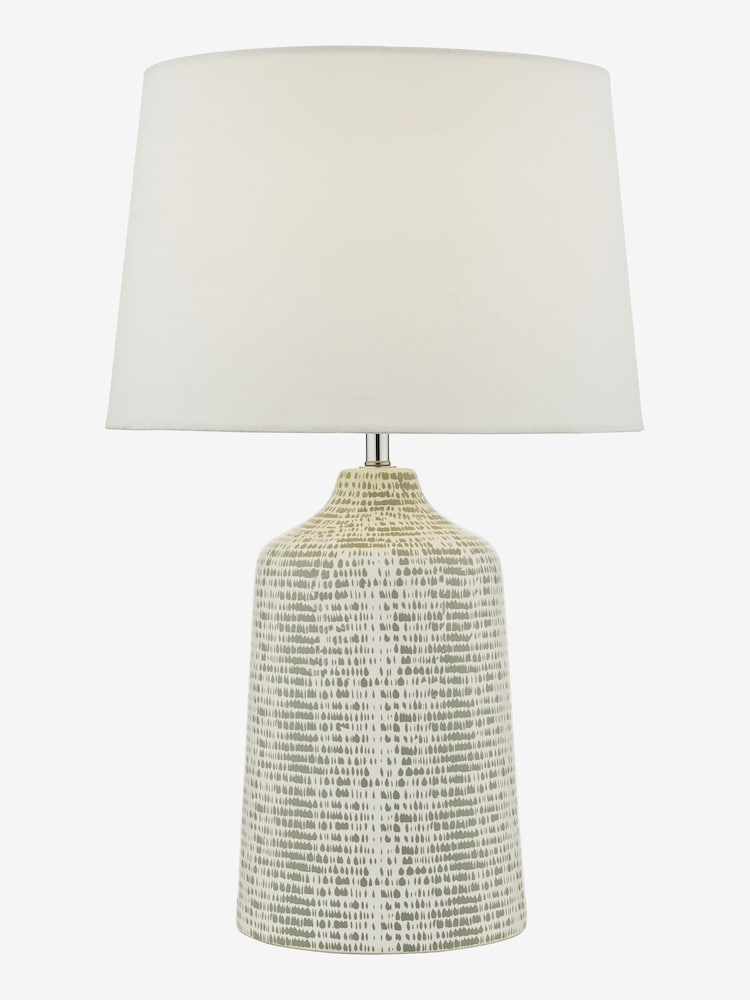 Dar Lighting Grey Ceramic Polished Chrome Vondra Table Lamp - Image 2 of 3