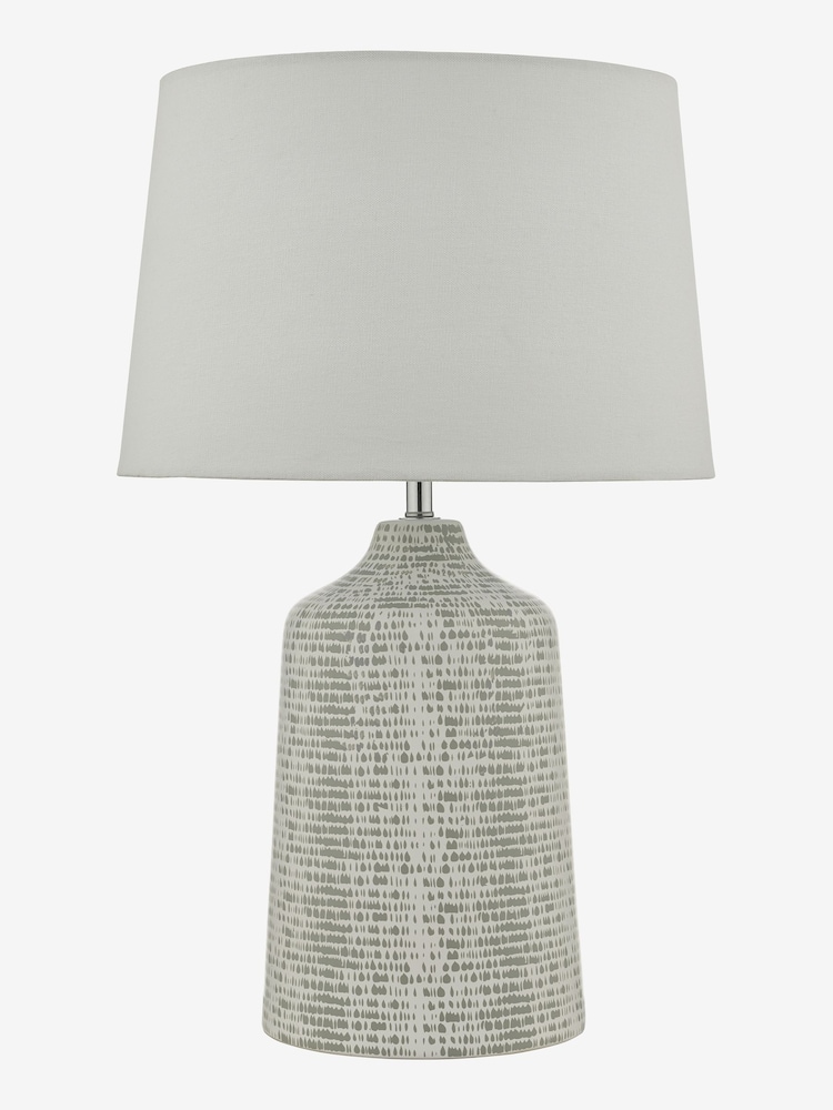 Dar Lighting Grey Ceramic Polished Chrome Vondra Table Lamp - Image 3 of 3