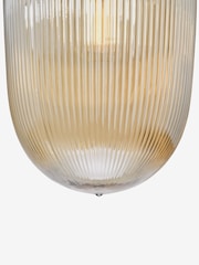 Dar Lighting Brushed Bronze Amber Ribbed Glass Abrielle Pendant Ceiling Light - Image 6 of 6