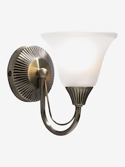 Dar Lighting Antique Brass Opal Glass Boston Wall Light - Image 2 of 2