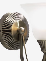 Dar Lighting Antique Brass Opal Glass Boston Wall Light - Image 2 of 2