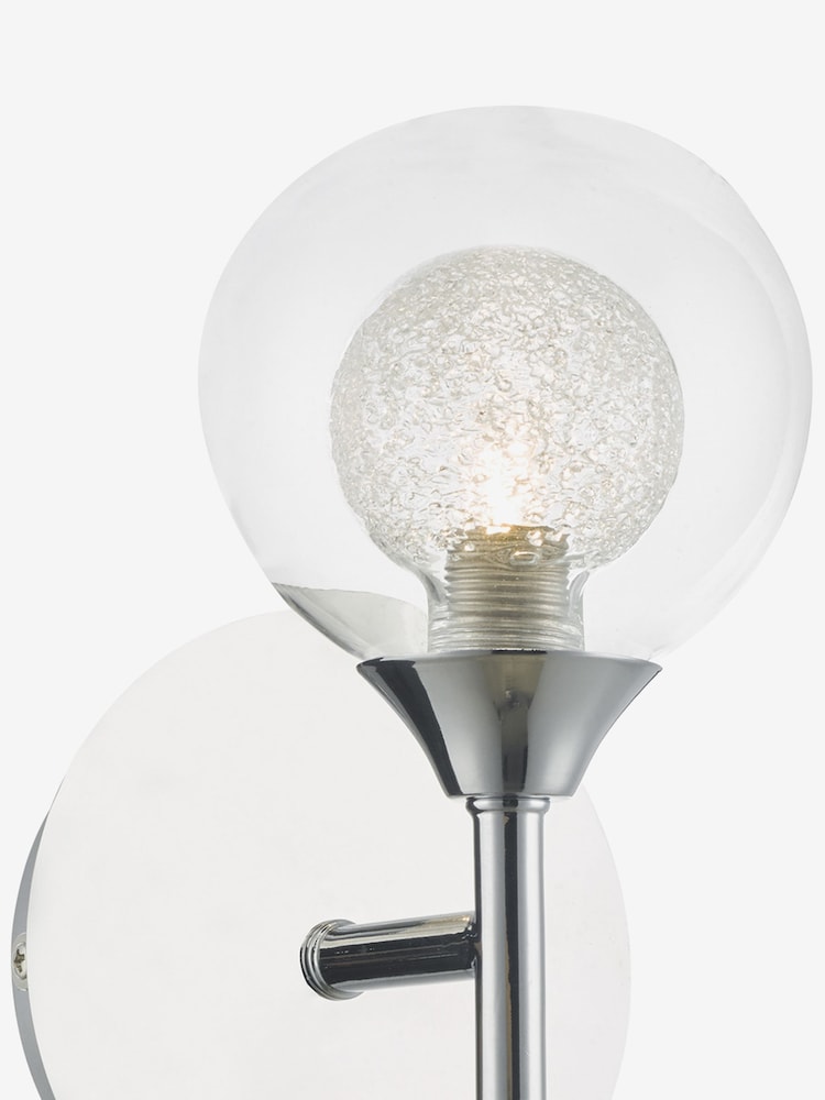Dar Lighting Polished Chrome Glass Zeke Wall Light - Image 4 of 4