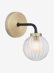 Dar Lighting Matt Black Antique Brass Gibbs Wall Light - Image 2 of 2