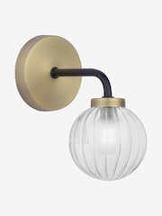 Dar Lighting Matt Black Antique Brass Gibbs Wall Light - Image 2 of 2