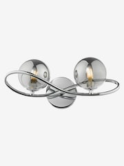 Dar Lighting Polished Chrome Smoked Glass Lysandra 2 Light Wall Light - Image 1 of 3