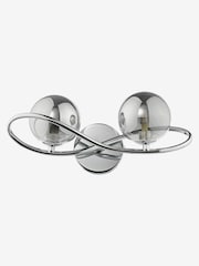 Dar Lighting Polished Chrome Smoked Glass Lysandra 2 Light Wall Light - Image 2 of 3
