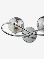 Dar Lighting Polished Chrome Smoked Glass Lysandra 2 Light Wall Light - Image 3 of 3
