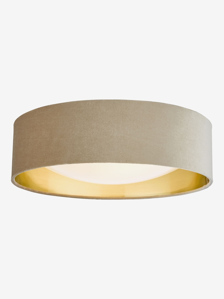 Dar Lighting Taupe White Frosted Acrylic Nysa 2 Light Flush Ceiling Light - Image 2 of 4