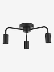 Dar Lighting Matt Black Dena 3 Light Semi Flush Ceiling Light - Image 7 of 7