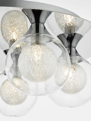 Dar Lighting Polished Chrome Glass Zeke 5 Light Flush Ceiling Light - Image 3 of 3