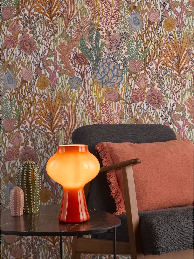 Dar Lighting Orange Art Glass Chrissy Table Lamp - Image 1 of 7