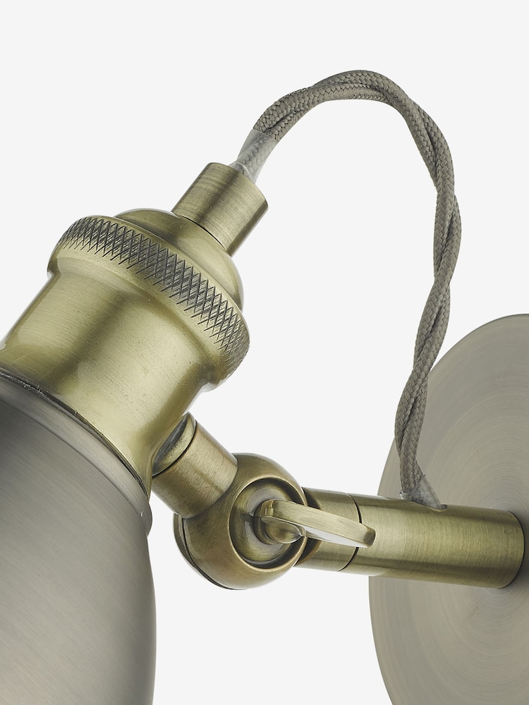 Dar Lighting Antique Chrome Antique Brass Governor Single Spotlight - Image 1 of 6