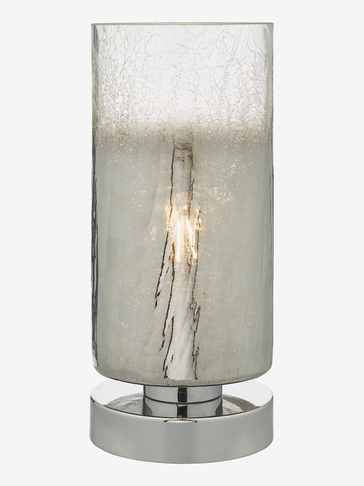 Dar Lighting Crackle Glass Polished Chrome Deena Touch Table Lamp - Image 1 of 2