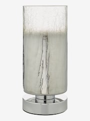 Dar Lighting Crackle Glass Polished Chrome Deena Touch Table Lamp - Image 2 of 2