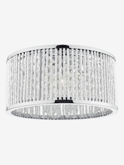 Dar Lighting Polished Chrome Clear Nantes 3 Light Flush Ceiling Light - Image 1 of 4