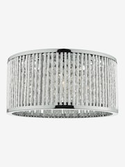 Dar Lighting Polished Chrome Clear Nantes 3 Light Flush Ceiling Light - Image 2 of 4
