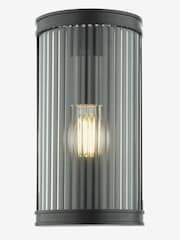 Dar Lighting Matt Black Ribbed Glass Anund Wall Light - Image 2 of 5