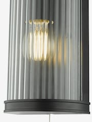 Dar Lighting Matt Black Ribbed Glass Anund Wall Light - Image 3 of 5