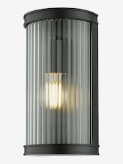Dar Lighting Matt Black Ribbed Glass Anund Wall Light - Image 4 of 5