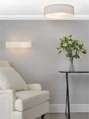 Dar Lighting White White Frosted Acrylic Nysa 2 Light Flush Ceiling Light - Image 1 of 4