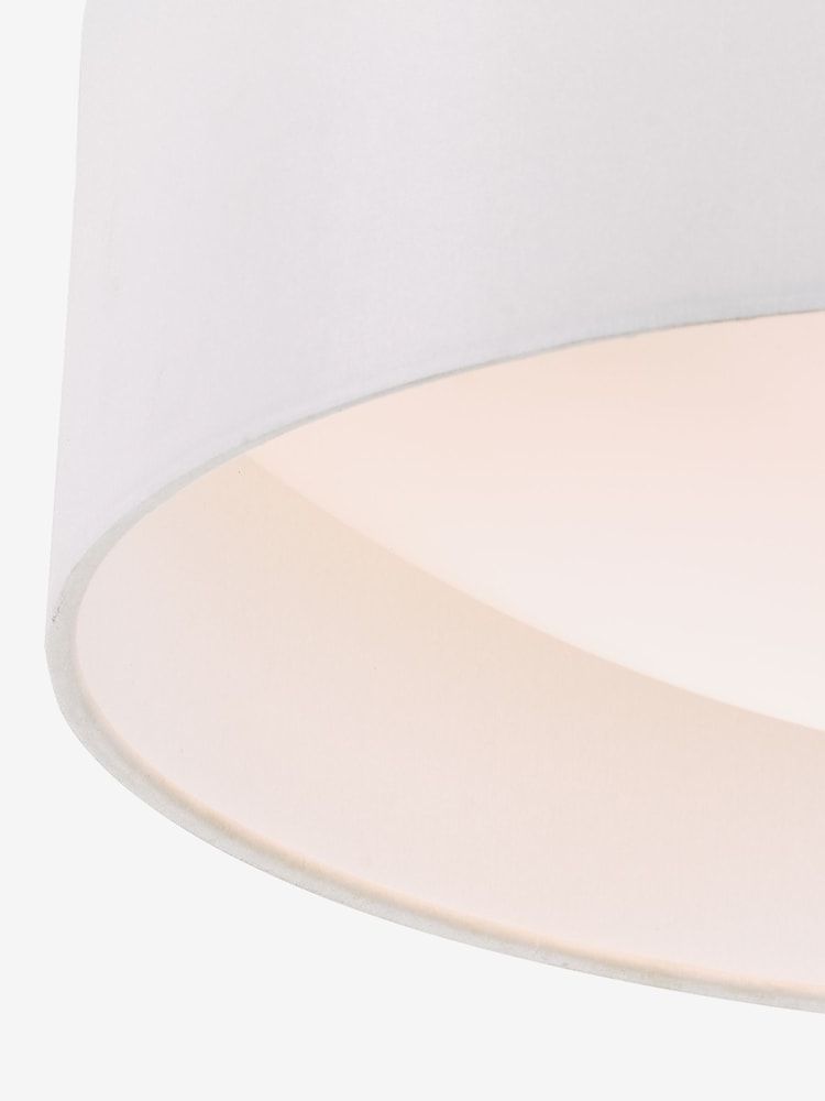 Dar Lighting White White Frosted Acrylic Nysa 2 Light Flush Ceiling Light - Image 4 of 4