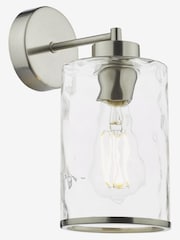 Dar Lighting Satin Chrome Glass Olsen Wall Light - Image 1 of 3