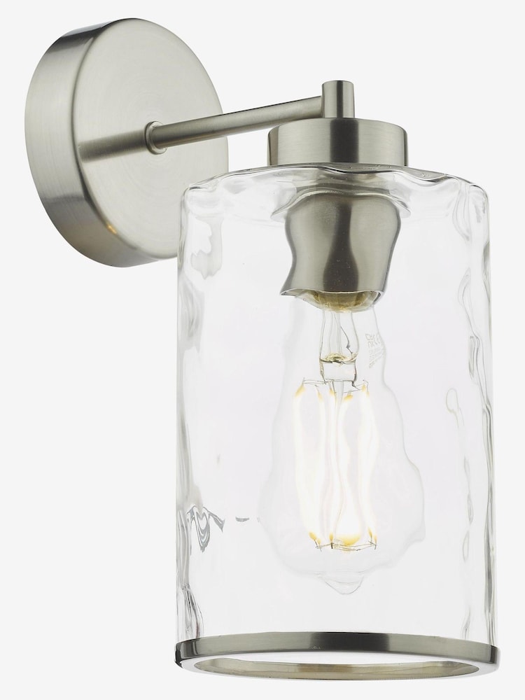 Dar Lighting Satin Chrome Glass Olsen Wall Light - Image 1 of 3