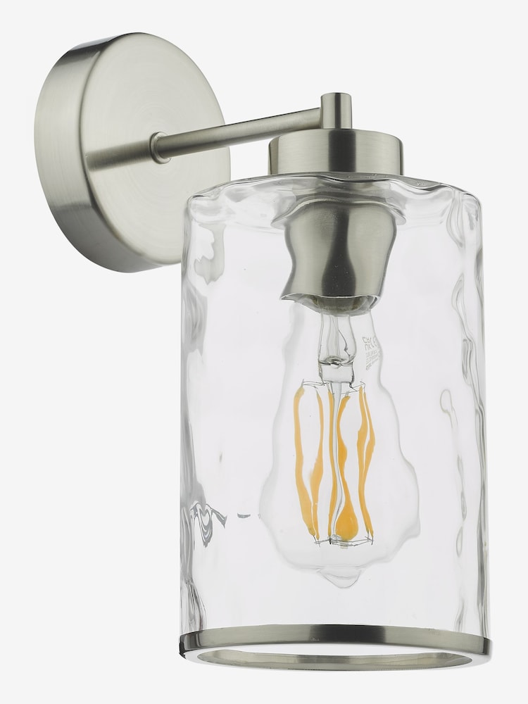 Dar Lighting Satin Chrome Glass Olsen Wall Light - Image 3 of 3