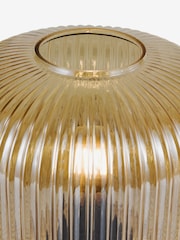Dar Lighting Amber Ribbed Glass Demarius Table Lamp - Image 5 of 7