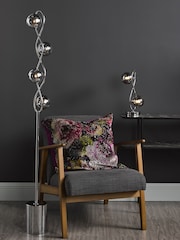 Dar Lighting Polished Chrome Smoked Glass Lysandra 2 Light Table Lamp - Image 1 of 5