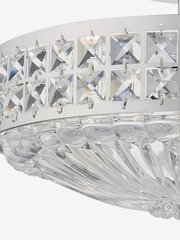 Dar Lighting Polished Chrome Crystal Olona 3 Light Semi Flush Ceiling Light - Image 2 of 3