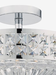 Dar Lighting Polished Chrome Crystal Olona 3 Light Semi Flush Ceiling Light - Image 3 of 3