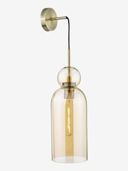 Dar Lighting Brushed Bronze Amber Glass Tao Pendant Ceiling Light - Image 5 of 7