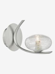 Dar Lighting Satin Chrome Textured Glass Leighton Wall Light - Image 1 of 4