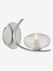 Dar Lighting Satin Chrome Textured Glass Leighton Wall Light - Image 2 of 4