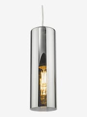 Dar Lighting Smoked Glass Polished Chrome Diaz Pendant Ceiling Light - Image 5 of 6