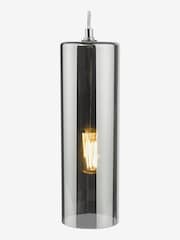 Dar Lighting Smoked Glass Polished Chrome Diaz Pendant Ceiling Light - Image 6 of 6