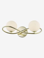Dar Lighting Polished Gold Opal Glass Lysandra 2 Wall Light - Image 1 of 3