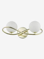 Dar Lighting Polished Gold Opal Glass Lysandra 2 Wall Light - Image 3 of 3